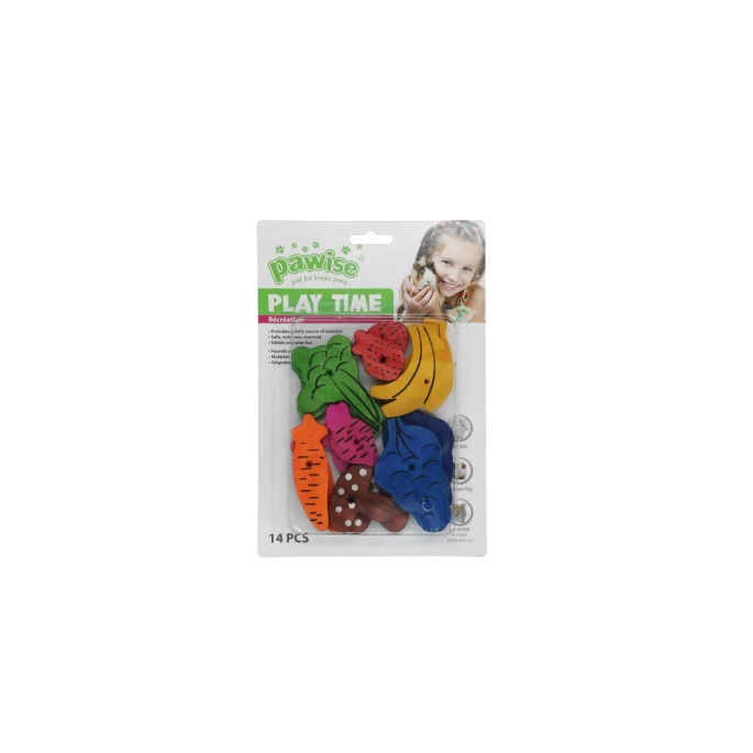 Pawise Small Pet Play Toy-fruit/veggie Mix 14pk