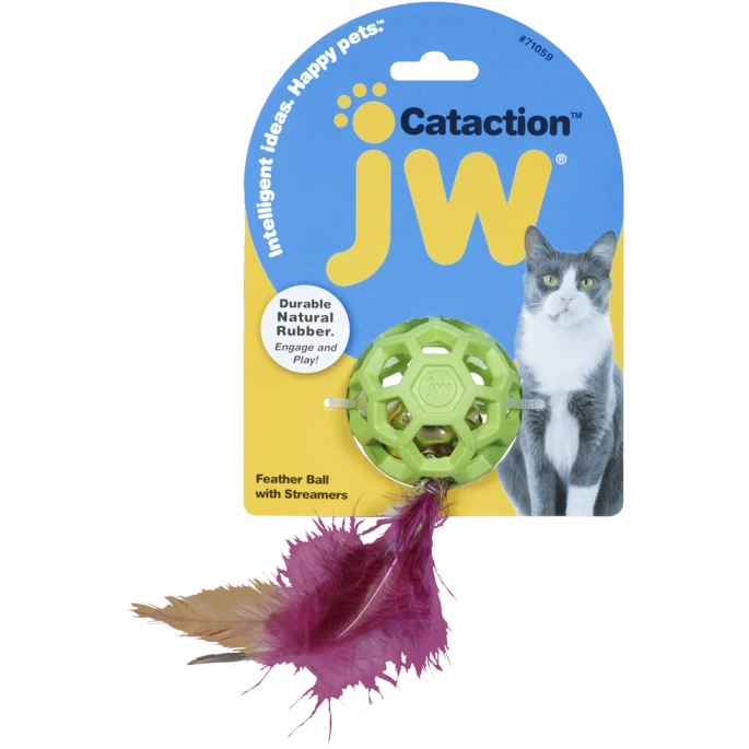 JW Cataction Feather Ball With Bell