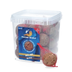 Feather World Insecten Mezenbol Incl. Net (rood) 6 St