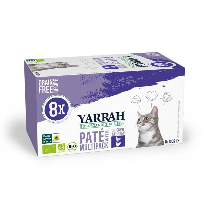 Yarrah Kat Alu MP Pate Kip&Kalkoen 8x100 Gram