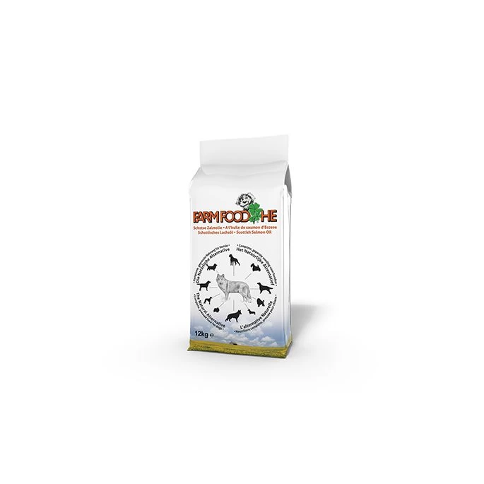 Farm Food HE Zalmolie . Verpakking: 12kg.