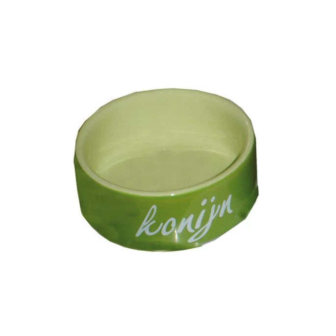 Konijnen Eetbak Steen Groen. Inhoud: 1st. 12 Cm.